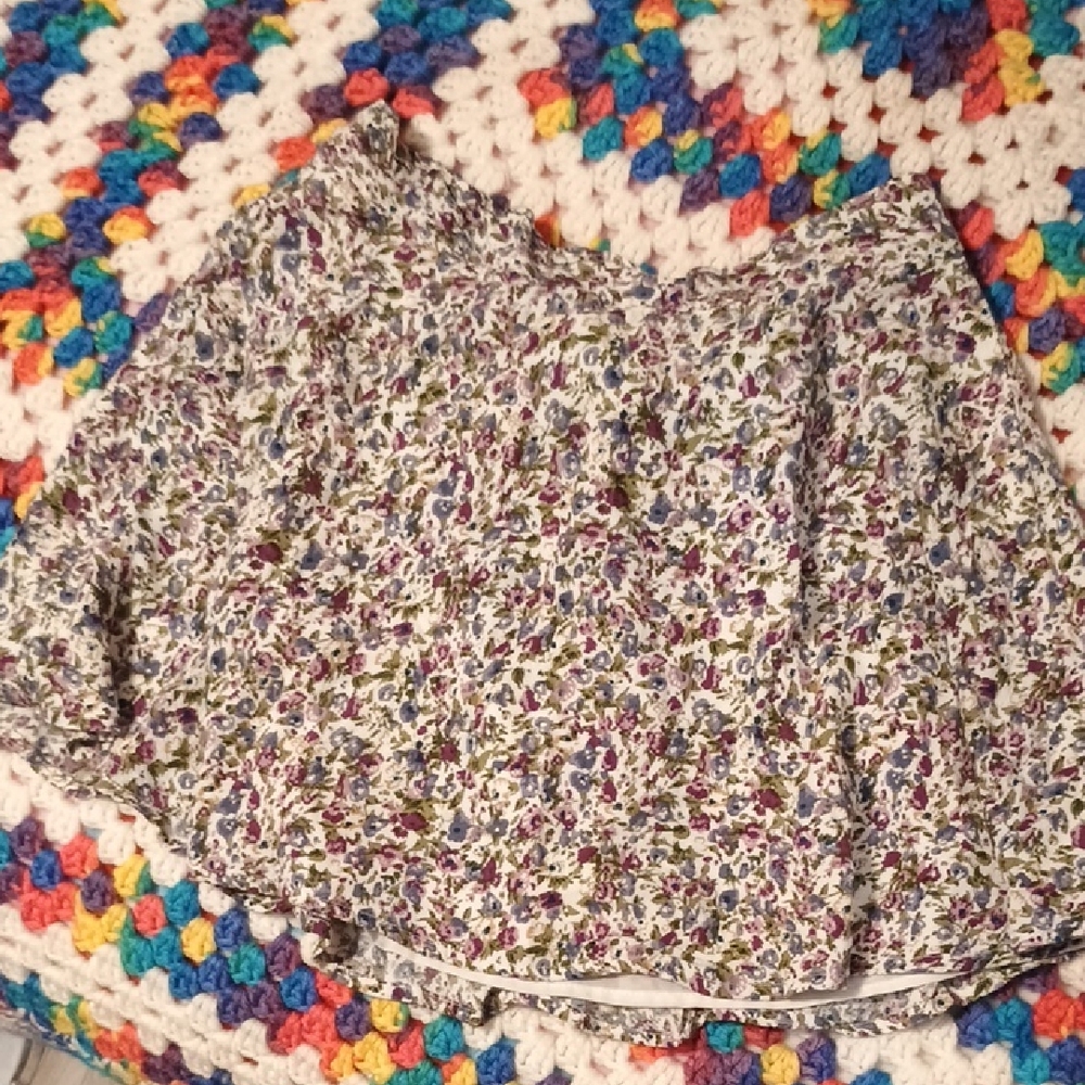 Forever 21 Purple and Green Floral Skirt